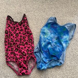 4/5 yrs Pink Leopard and Blue Galaxy Kids One Piece Set